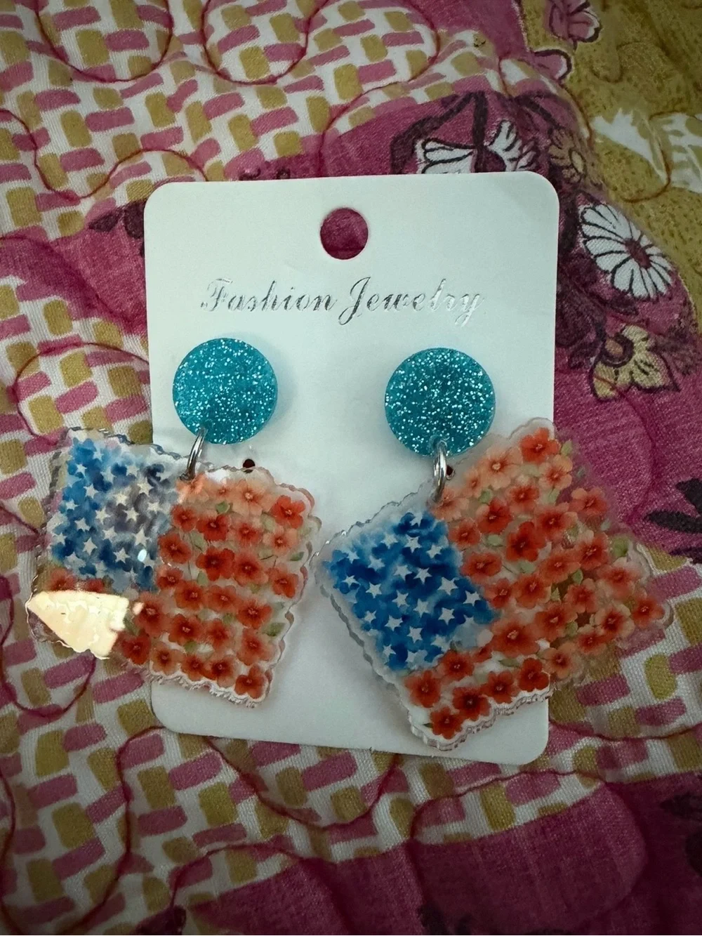 Fashion Jewelry American Flag Earrings